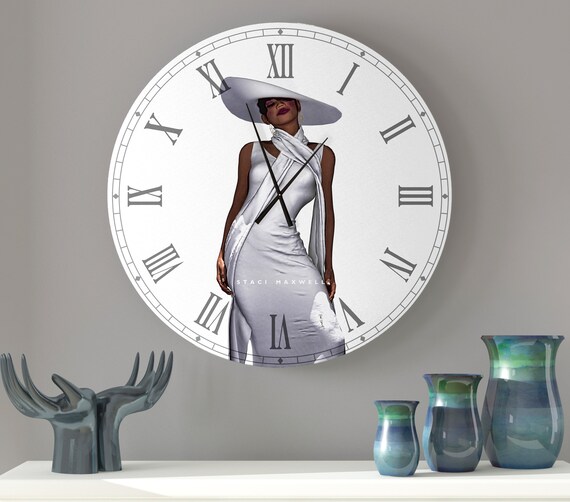 High Fashion Ebony Wall Clock African American Art Black - Etsy