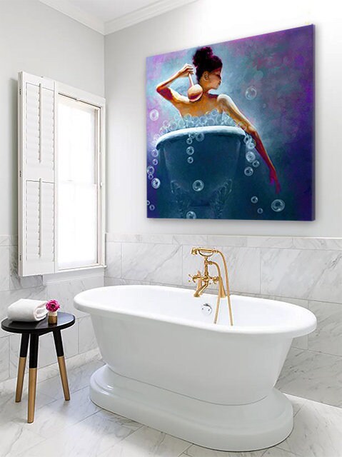 Ebony Bubbles African American Art Bathroom Wall Art Bath - Etsy