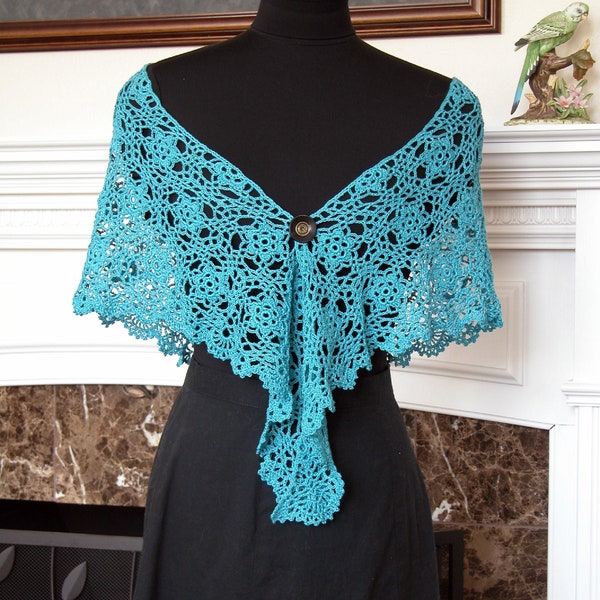 Cool Blue Evening Shawl (PDF Crochet Pattern)