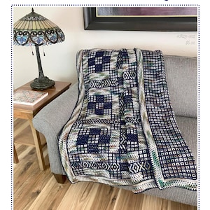 Mosaic Nine-Patch Afghan (PDF Häkelanleitung)