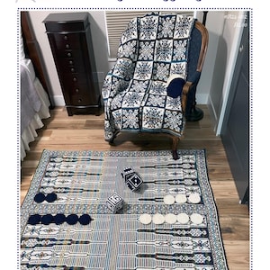 Interlocking Strategy Afghan Set (PDF Crochet Pattern)