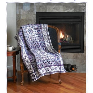 Blackwork Log Cabin Afghan (PDF Crochet Pattern)