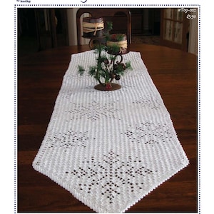 Bieżnik z kaskadowymi płatkami śniegu (wzór szydełkowy w formacie PDF)