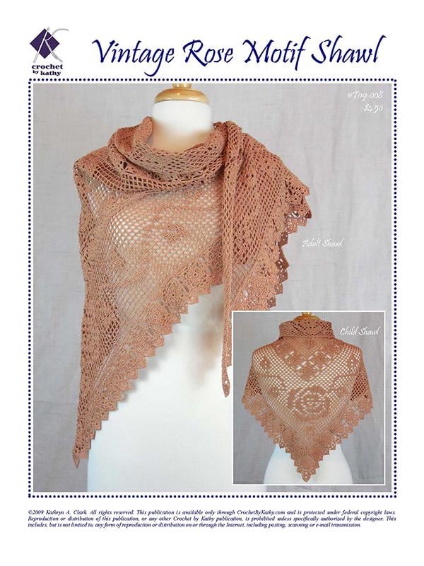 28 Vintage Rose Crochet Patterns: Add Old-World Charm to Your Creations 6 Vintage Rose Motif Shawl ( Crochet Pattern)