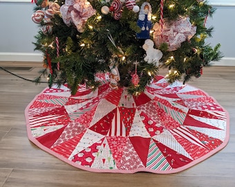 Christmas Tree Skirt Handmade Quilted Patchwork Cotton Fabric 32" 41" 47" 48" DIA