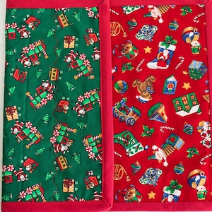 Handmade Christmas Quilted Placemats (Set of 2) Quilted Table Decor