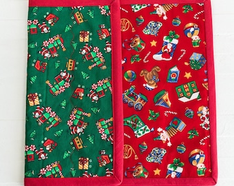 Handmade Christmas Quilted Placemats (Set of 2) Quilted Table Decor