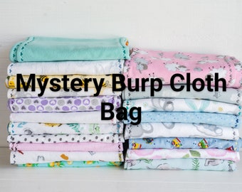 Baby Handmade Shower Gift Cotton Flannel Burp Cloths Spit Rags Pads Mystery Bag