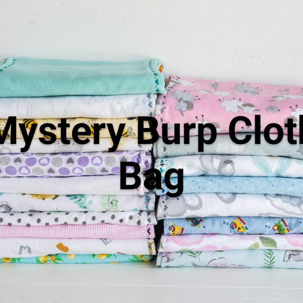 Baby Handmade Shower Gift Cotton Flannel Burp Cloths Spit Rags Pads Mystery Bag