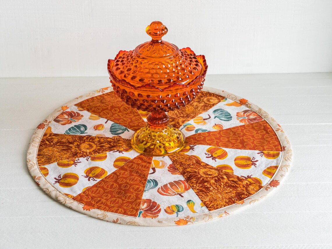 Quilted Handmade Fall Table Topper Patchwork Thanksgiving Centerpiece ...
