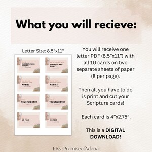 Proverbs 31 Bible Verses, Scripture Study, Proverbs 31 Printable, Scripture Cards, Encouraging Bible Verses, Printable Note Cards image 2