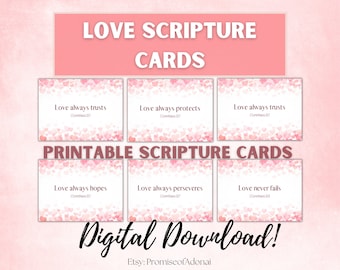 Love of God, Scripture Cards, 1 Corinthians 13, Bible Verse Cards, Jesus Cards, Love Affirmation Cards, Christian Affirmation Cards