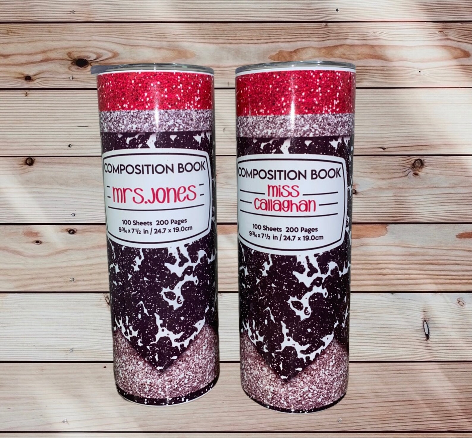 Composition Book Tumbler Wrap 20 Oz Straight Tumbler Design Etsy