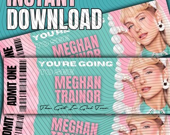 SOUVENIR CONCERT TICKET, Meghan Trainor tour ticket png only