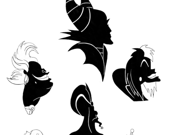 Disney Villain Silhouettes || Disney Villain Decor || Disney ...