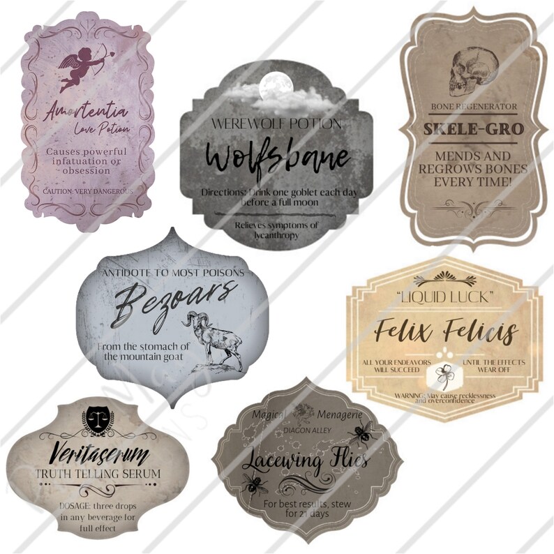 harry potter potion labels printable printable potion etsy