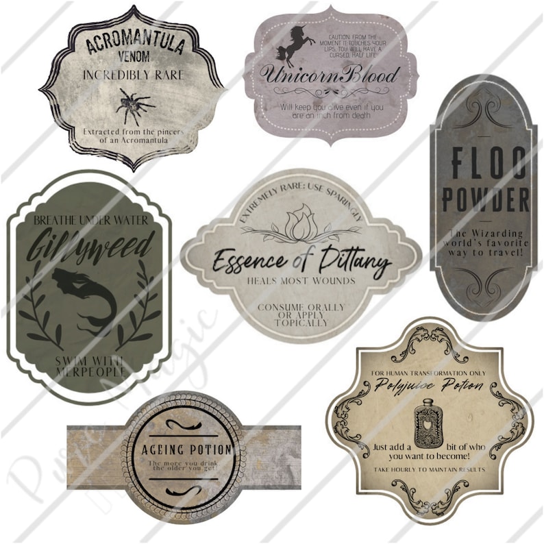 harry potter potion labels printable printable potion etsy