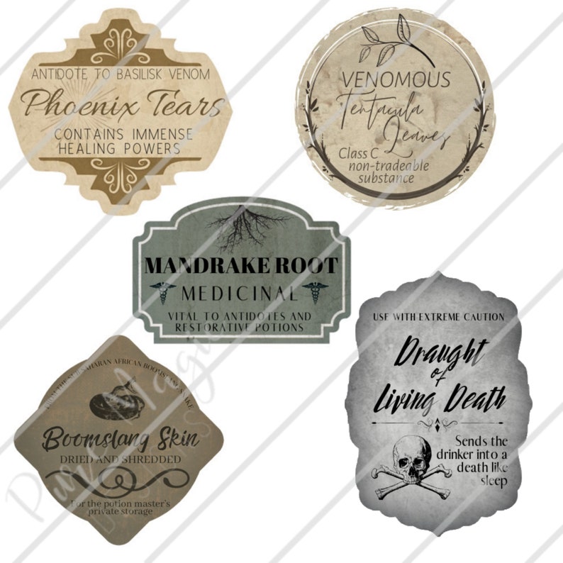 harry potter potion labels printable printable potion etsy