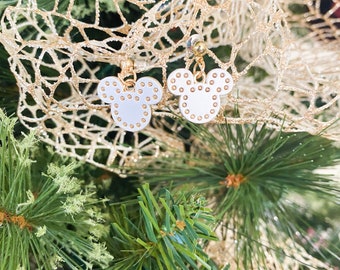 Pendientes de ratón con tachuelas, pendientes de Mickey, pendientes de Disney, joyas de Disney