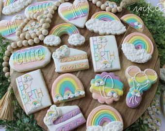 Rainbow Cookies >> Customizable Decorated Sugar Cookies | Perfect for Rainbow Themed Birthday Parties or Rainbow Themed Events!