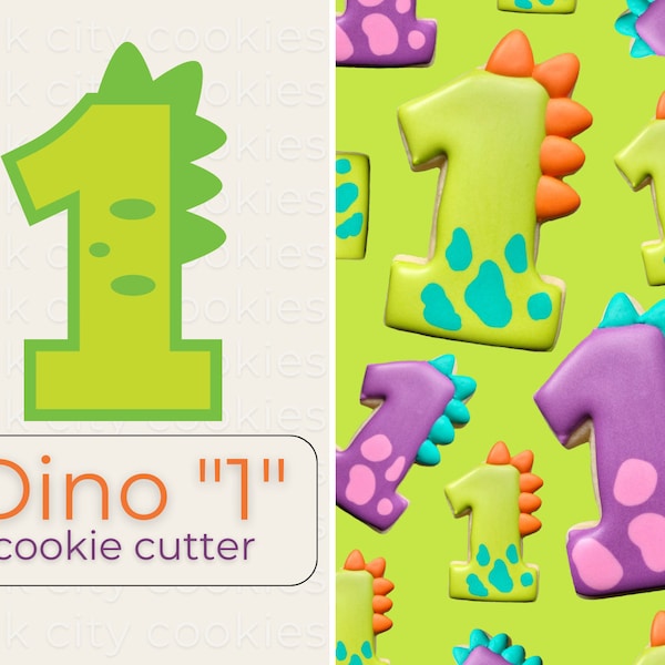 DINOSAUR NUMBER 1 Cookie Cutter | Dinosaur Cookie Cutter >> Perfect for Dino Themed Birthday Parties and Events!