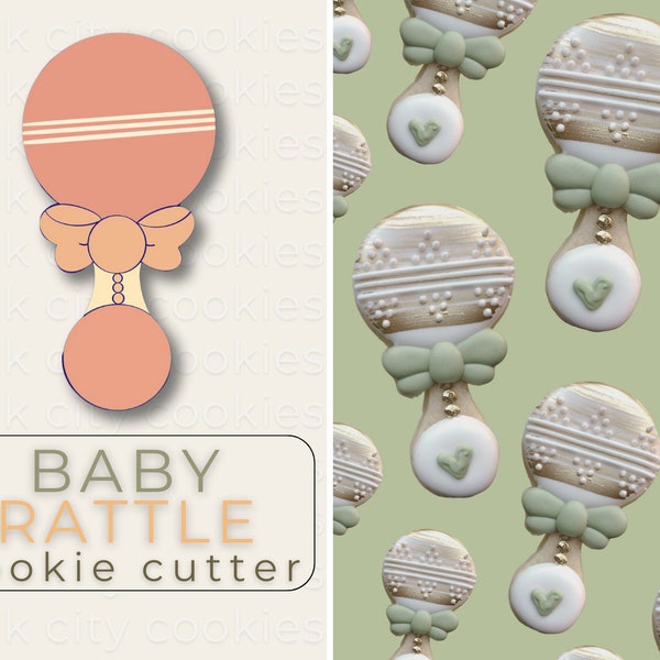 BABY RATTLE Cookie Cutter // Baby Rattle Cookie Cutter