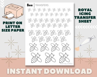 BEE | Royal Icing Transfer Sheet >>> INSTANT DOWNLOAD!