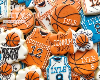 Basketball Cookies, Jersey Cookies, Basketball Birthday Cookies, Basketball Birthday Theme, Basketball Party Theme, Sports Cookies