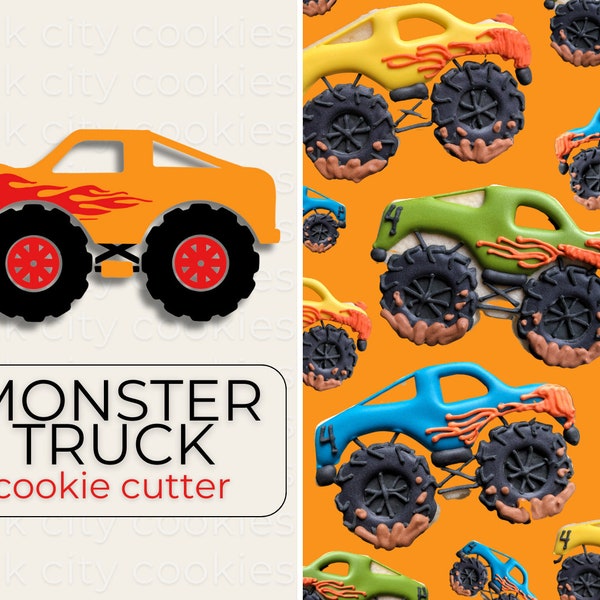 MONSTER TRUCK Cookie Cutter // Vroom Vroom! >> A Fun Cookie Cutter Perfect For Any Truck, Construction, Transportation, or Boy Themed Event!