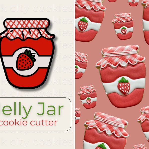 JELLY JAR Cookie Cutter | Sweet Treats! >> Customizable Jam Cookie Cutter, Perfect for Fruit-Themed Birthdays or Events!