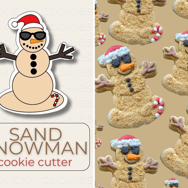 SAND SNOWMAN Cookie Cutter | Tropical Christmas  >> Perfect for Combining Beach-Themed and Holiday Fun Festivities like Christmas in July!