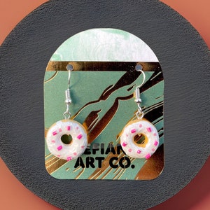 Handmade Dangle Frosted Donuts Earrings