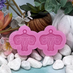 Uterus Silicone Earring Mold for Resin, Jesmonite, Clay, Soap, Wax Melts, Candy, and More