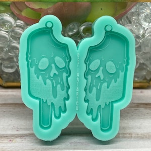 Melting Skull Icecream Earrings Food Safe Silicone Mold for Resin, Jesmonite, Clay, Soap, Wax Melts, Candy, and More
