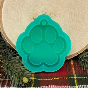 Dog Paw Print Christmas Ornament Food Safe Silicone Mold for Resin, Jesmonite, Clay, Soap, Wax Melts, Candy, and More