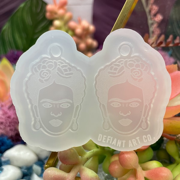 Frida Kahlo Earring Mold for Resin, Jesmonite, Clay, Soap, Wax Melts, Candy, and More