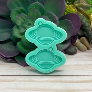Saturn Earrings Food Safe Silicone Mold for Resin, Jesmonite, Clay, Soap, Wax Melts, Candy, and More
