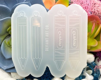 Crayon and Pencil Silicone Earring Mold, Resin, Clay, Soap