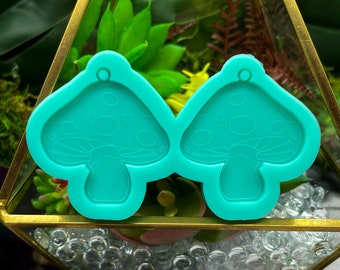 Toadstool Mushroom Earrings Food Safe Silicone Mold for Resin, Jesmonite, Clay, Soap, Wax Melts, Candy, and More
