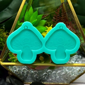 Toadstool Mushroom Earrings Food Safe Silicone Mold for Resin, Jesmonite, Clay, Soap, Wax Melts, Candy, and More