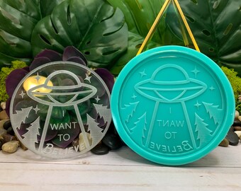 I Want to Believe UFO Silicone Mold, Coaster, Resin, Clay