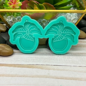 Succulent Plant Earrings Food Safe Silicone Mold for Resin, Jesmonite, Clay, Soap, Wax Melts, Candy, and More