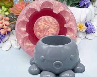 Octopus Planter Food Safe Silicone Mold for Resin, Jesmonite, Clay, Soap, Wax Melts, Candy, and More