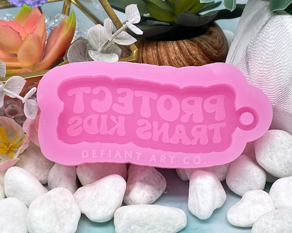 Protect Trans Kids Silicone Keychain Mold for Resin, Clay, Soap