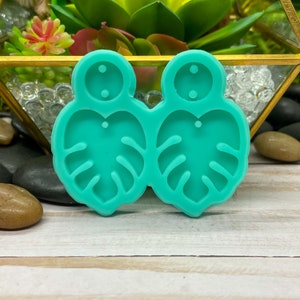 Monstera Plant Earrings Food Safe Silicone Mold for Resin, Jesmonite, Clay, Soap, Wax Melts, Candy, and More