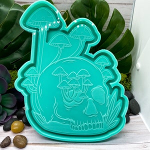 Mushroom Skull Silicone Tray Mold for Resin, Jesmonite, Clay, Soap, Wax Melts, Candy, and More