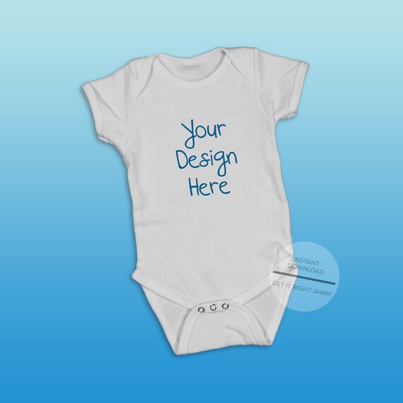 White Baby Bodysuit Mockup White Flat Lay Mock Up For Baby Etsy