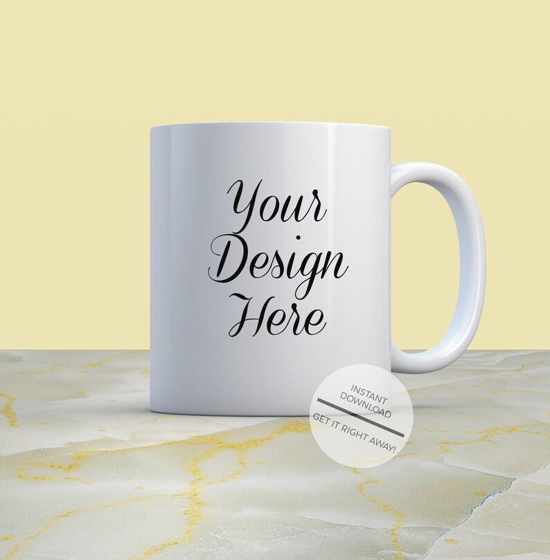 Download Mug Mockup-Yellow Pastel Scene Mug Mock-up Digital | Etsy