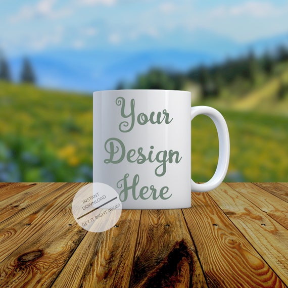 Download Mug Mockup Floral Country Scene Mug Mock Up Digital Etsy