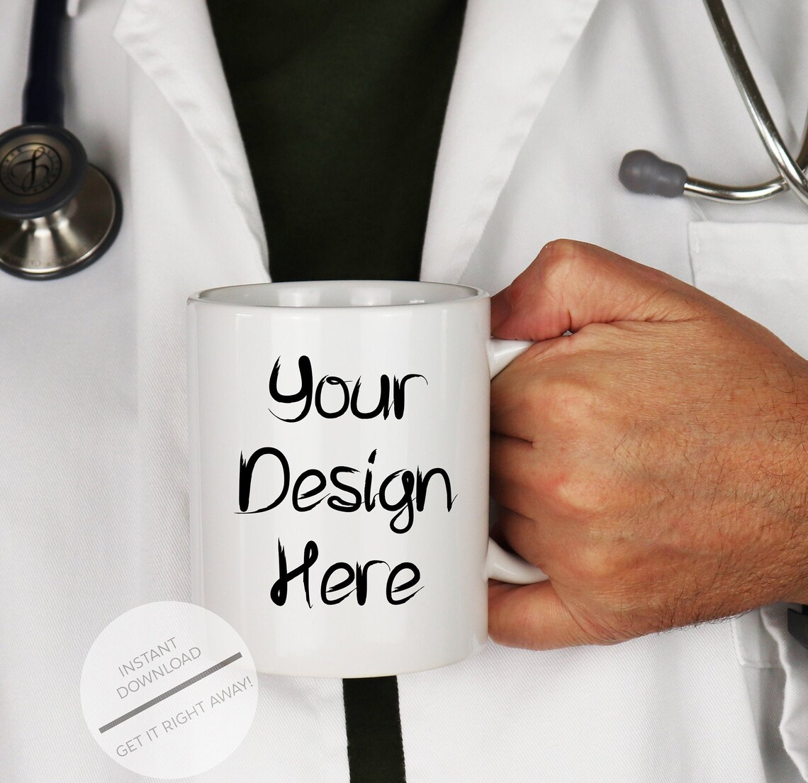 Download Coffee Mug Mockup With Man In Lab Coat-Medical Theme ...